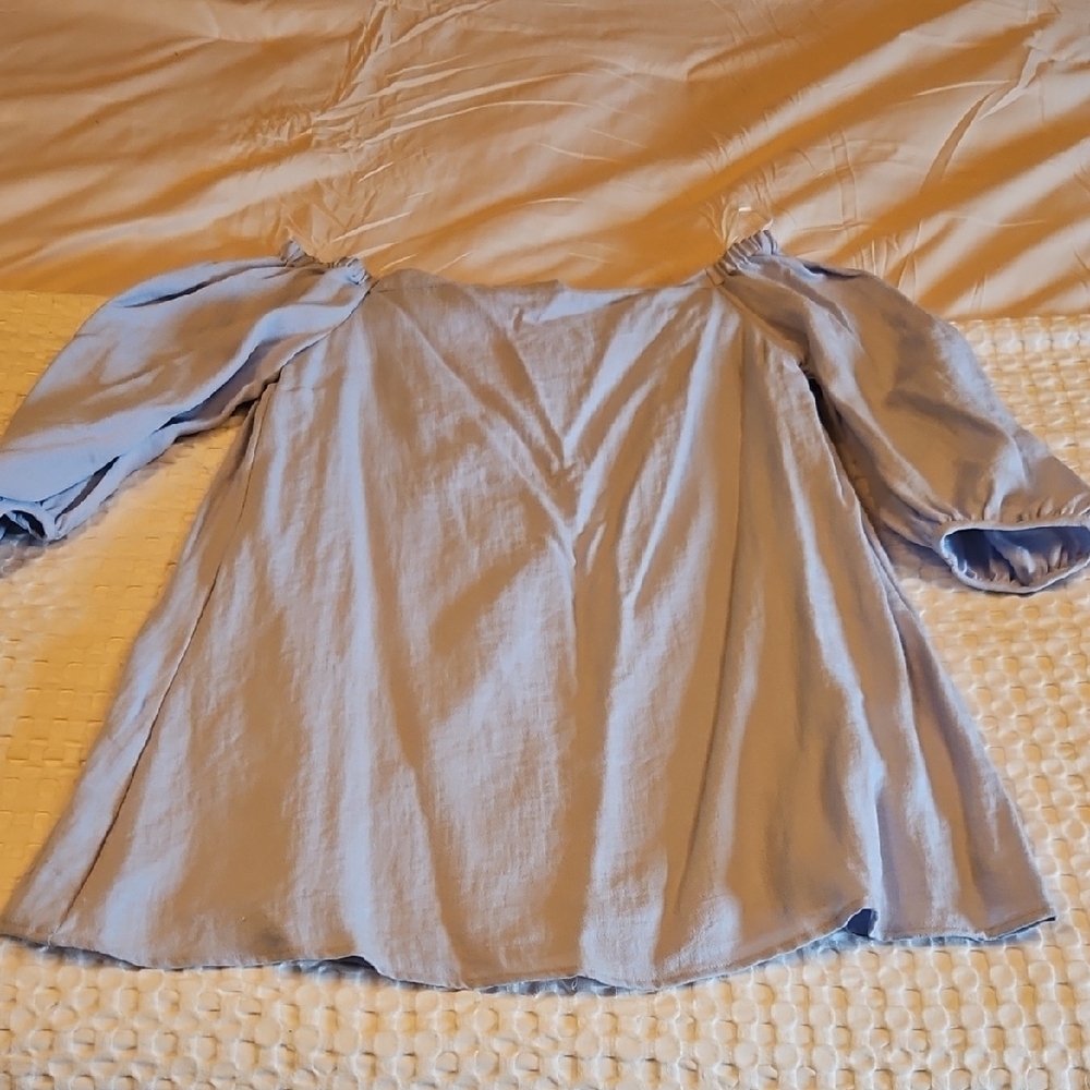 Dra Los Angeles Light Blue Off-Shoulder Mini Dress Medium